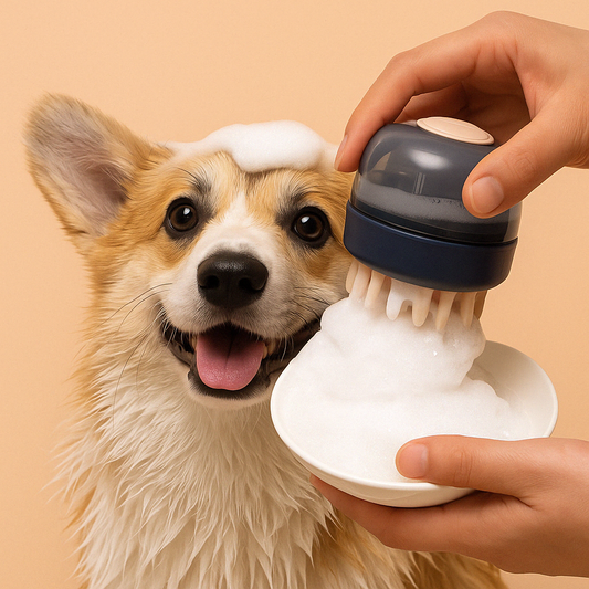 🐶 Cepillo de Baño Masajeador 2 en 1 para Mascotas